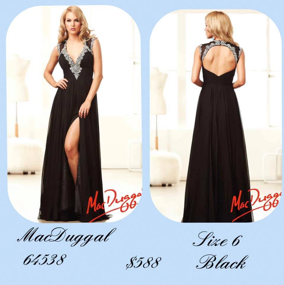 Mac Duggal Black Size 6 Pageant Backless Tall Height Side slit Dress on Queenly