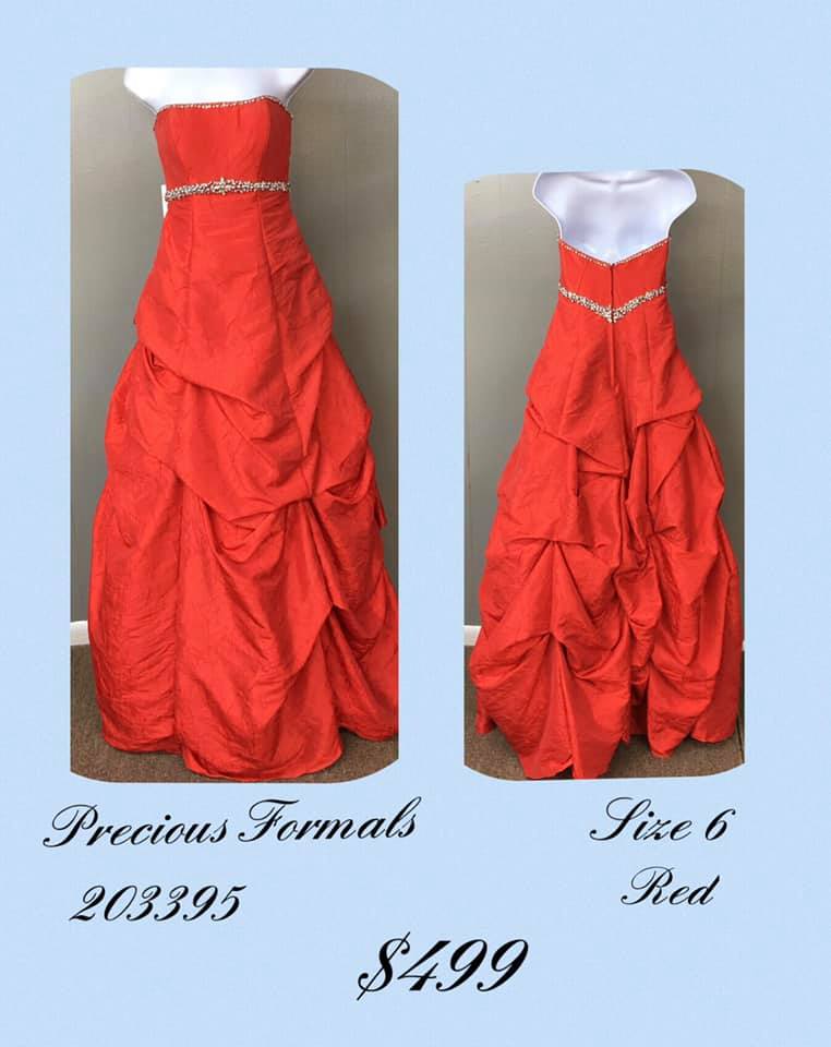 Precious Formals Red Size 6 Backless Tall Height A-line Dress on Queenly