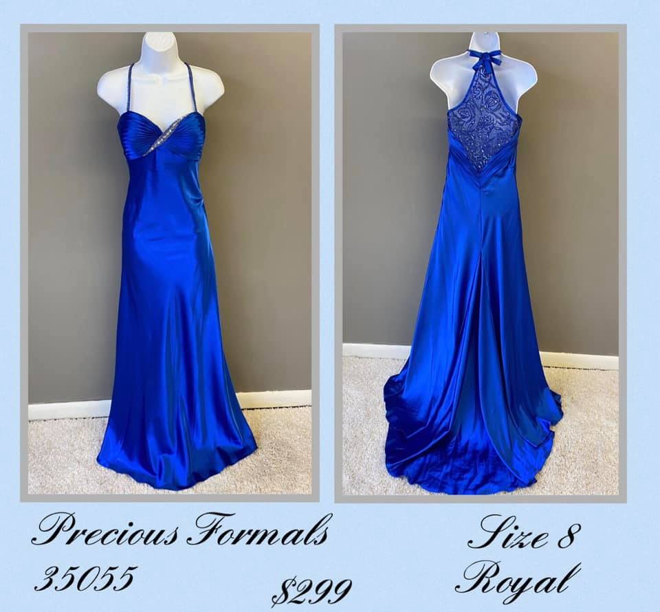 Precious Formals Blue Size 8 Sweetheart Tall Height A-line Dress on Queenly