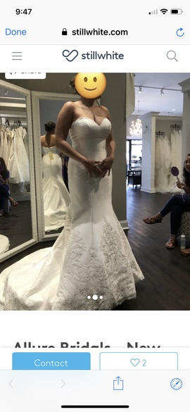 Allure Bridals White Size 12 Sweetheart Plus Size Train Dress on Queenly