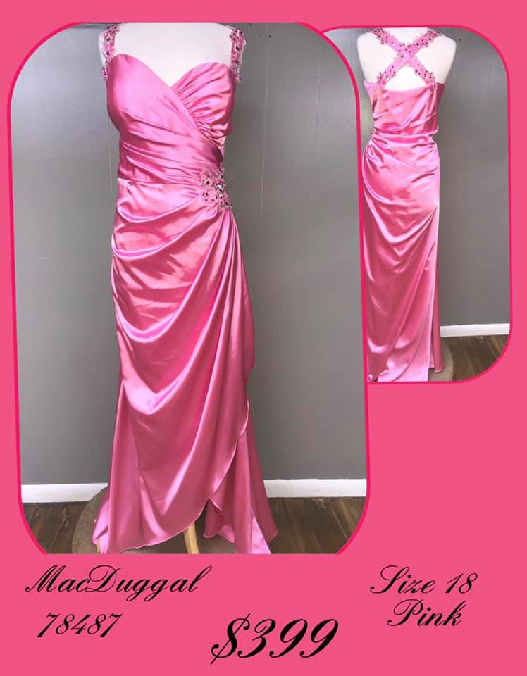 Mac Duggal Pink Size 18 Tall Height A-line Dress on Queenly