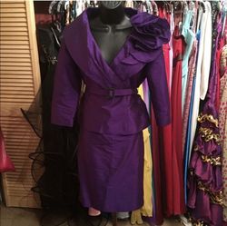 Jovani Royal Purple Size 4 Jewelled Belt A-line Dress on Queenly