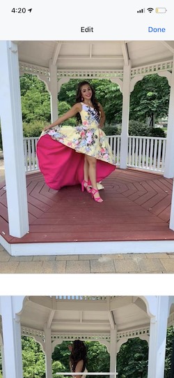 Sherri Hill Yellow Size 6 Prom Custom Barbiecore Floral Asymmetrical Ball gown on Queenly