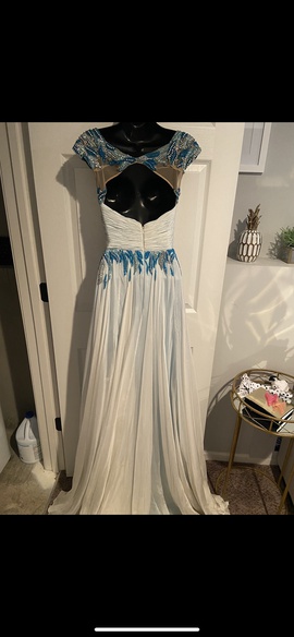 Sherri Hill Blue Size 2 Tulle Straight Dress on Queenly