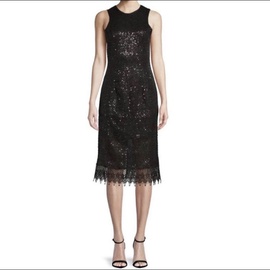 Dress The Population Black Size 4 Lace Wedding Guest Cocktail Dress on Queenly