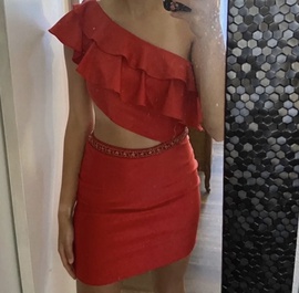 Rachel Allan Red Size 6 One Shoulder Homecoming Mini Cocktail Dress on Queenly