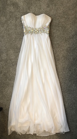 Colors White Size 2 Sequined Pageant Sequin Straight Dress on Queenly