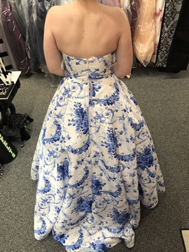 Sherri Hill Blue Size 2 Prom Floral Ball gown on Queenly