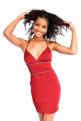 Style 60002 Vienna Red Size 6 Corset Tall Height Cocktail Dress on Queenly