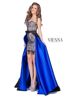 Style 6031 Vienna Blue Size 6 Mini Tall Height Cocktail Dress on Queenly