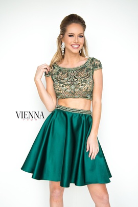 Style 6050 Vienna Green Size 16 Sheer Cocktail Dress on Queenly