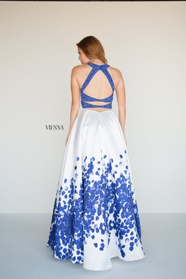 Style 7811 Vienna Blue Size 4 Backless Tall Height A-line Dress on Queenly