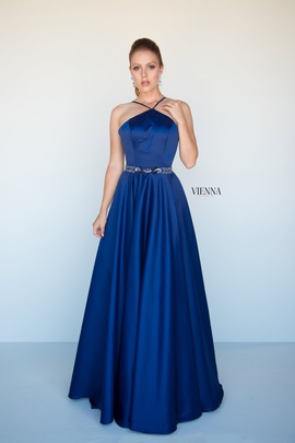 Style 7812 Vienna Blue Size 2 Backless Tall Height A-line Dress on Queenly