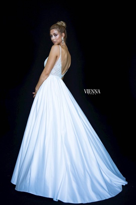 Style 7822 Vienna White Size 8 Backless Tall Height Ball gown on Queenly
