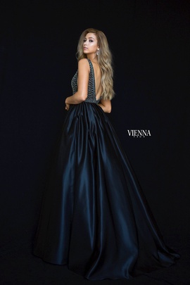 Style 7823 Vienna Black Size 2 Backless Tall Height Ball gown on Queenly