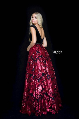 Style 7824 Vienna Red Size 6 Backless Tall Height A-line Dress on Queenly
