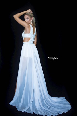 Style 8606 Vienna White Size 2 Floor Length Overskirt Ivory Romper/Jumpsuit Dress on Queenly