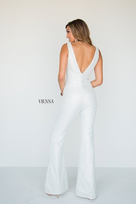 Style 8702 Vienna White Size 6 Backless Tall Height Romper/Jumpsuit Dress on Queenly