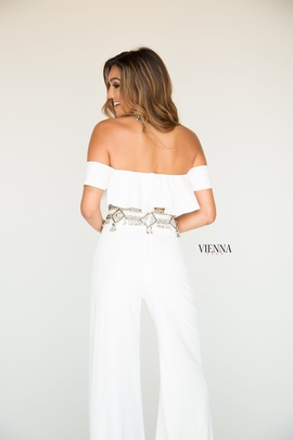 Style 8703 Vienna White Size 6 Tall Height Romper/Jumpsuit Dress on Queenly
