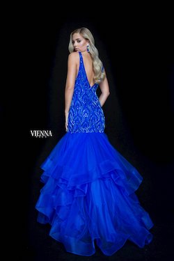 Style 82006 Vienna Blue Size 2 Backless Tall Height Mermaid Dress on Queenly