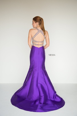 Style 8282 Vienna Purple Size 00 Backless Tall Height Mermaid Dress on Queenly