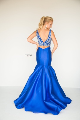 Style 8283 Vienna Blue Size 0 Backless Tall Height Mermaid Dress on Queenly