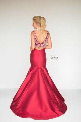 Style 8283 Vienna Red Size 14 Backless Tall Height Mermaid Dress on Queenly