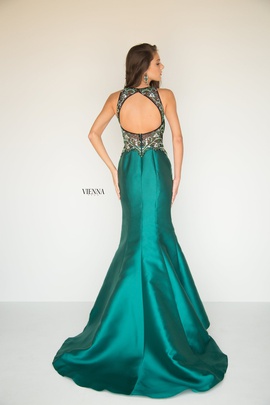Style 8284 Vienna Green Size 6 Backless Sheer Mermaid Dress on Queenly