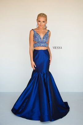Style 8292 Vienna Blue Size 14 Tall Height Mermaid Dress on Queenly