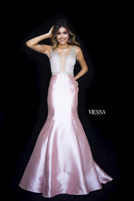 Style 8295 Vienna Pink Size 00 Backless Tall Height Mermaid Dress on Queenly