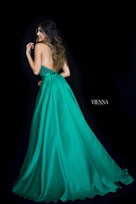 Style 8308 Vienna Green Size 00 Backless Tall Height Side slit Dress on Queenly
