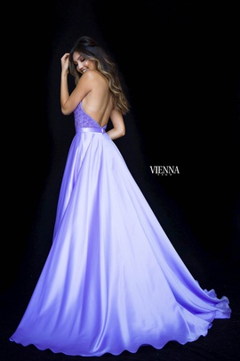 Style 8308 Vienna Purple Size 00 Backless Tall Height Side slit Dress on Queenly