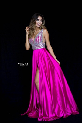 Style 8309 Vienna Pink Size 0 Tall Height Side slit Dress on Queenly