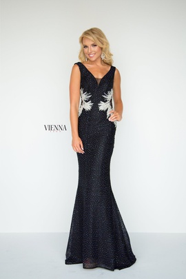 Style 8904 Vienna Black Size 14 Backless Tall Height Mermaid Dress on Queenly
