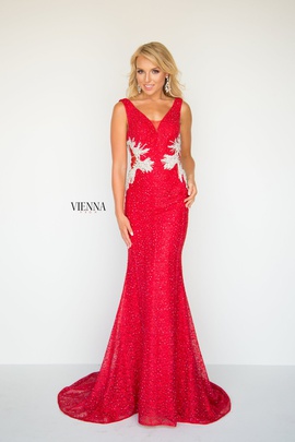 Style 8904 Vienna Red Size 0 Backless Tall Height Mermaid Dress on Queenly