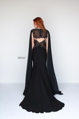 Style 9933 Vienna Black Size 00 Jewelled Pageant Backless Tall Height Straight Dress on Queenly