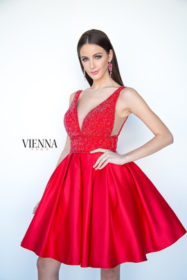 Style 6097 Vienna Red Size 12 Flare Tall Height Cocktail Dress on Queenly