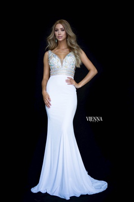 Style 8448 Vienna Black Size 10 Backless Tall Height Train Dress on Queenly