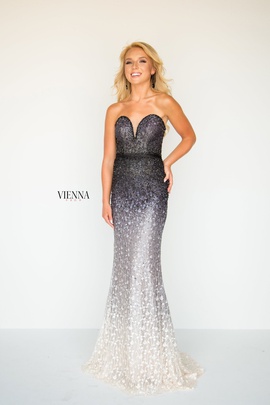 Style 8513 Vienna Black Size 6 Jewelled Sweetheart Tall Height Mermaid Dress on Queenly
