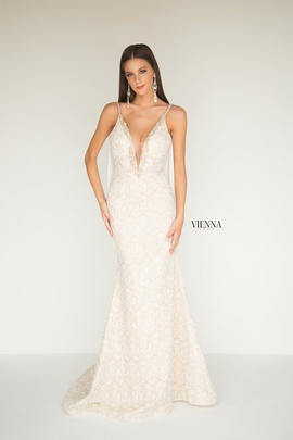 Style 8515 Vienna Gold Size 2 Backless Tall Height Mermaid Dress on Queenly