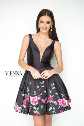 Style 6109 Vienna Black Size 12 Flare Tall Height Cocktail Dress on Queenly