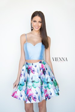Style 6111 Vienna Blue Size 8 Tall Height Cocktail Dress on Queenly
