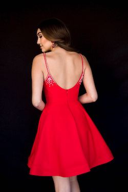 Style 6117 Vienna Red Size 00 Backless Tall Height Cocktail Dress on Queenly