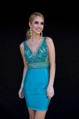 Style 6133 Vienna Green Size 2 Tall Height Cocktail Dress on Queenly