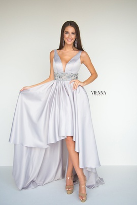 Style 8604 Vienna Silver Size 14 Tall Height A-line Dress on Queenly