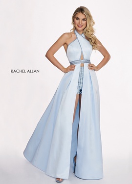 Rachel Allan Light Blue Size 8 Tall Height Train Dress on Queenly