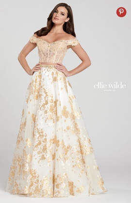 Ellie Wilde Gold Size 12 Two Piece Ball gown on Queenly