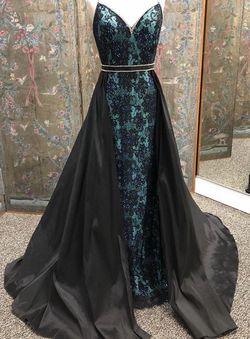 Johnathan Kayne Blue Size 8 Prom Sequin Sequined Jewelled Ball gown on Queenly