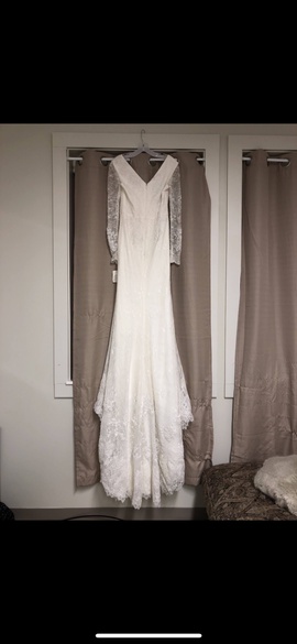 Vera Wang White Size 8 Long Sleeve Sleeves Wedding Mermaid Dress on Queenly