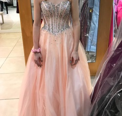 Jovani Pink Size 4 Corset Ball gown on Queenly